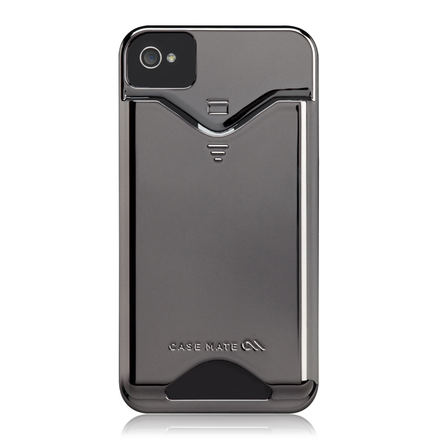 iPhone 4S/4 兼用 カードホルダー付ハードケース ID Case グロス・メタリック・シルバーサブ画像