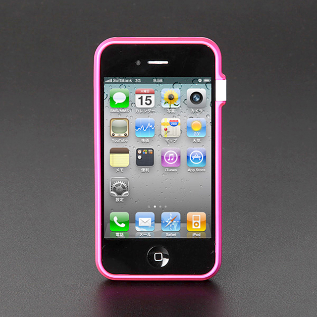 【iPhone4S/4】CAZE ThinEdge frame case for iPhone 4 Bumper - Pinkサブ画像