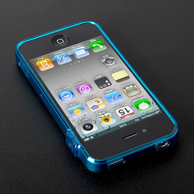 【iPhone4S/4】CAZE ThinEdge Clear frame case for iPhone 4 Bumper - Blueサブ画像