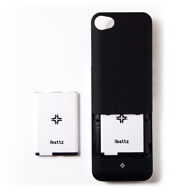 iBattz iPhone4S/4ハードケース 予備バッテリー2個付き Mojo Battery Case REMOVABLE ブラックサブ画像