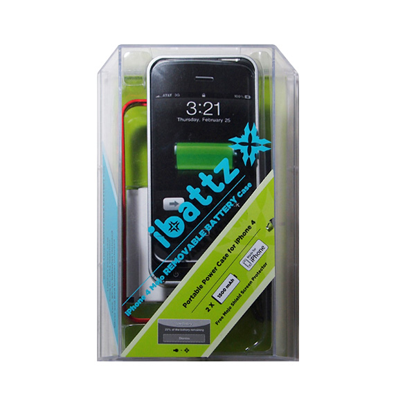 iBattz iPhone4S/4ハードケース 予備バッテリー2個付き Mojo Battery Case REMOVABLE ブラックサブ画像