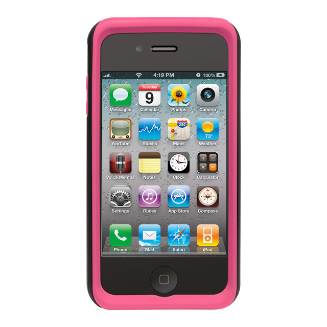 iPhone 4S/4 Hybrid Tough Case Black Pink