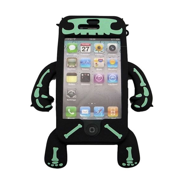 YETTIDE iPhone 4S/4 Character Sillicone Skin - Skeleton Suit Blackgoods_nameサブ画像