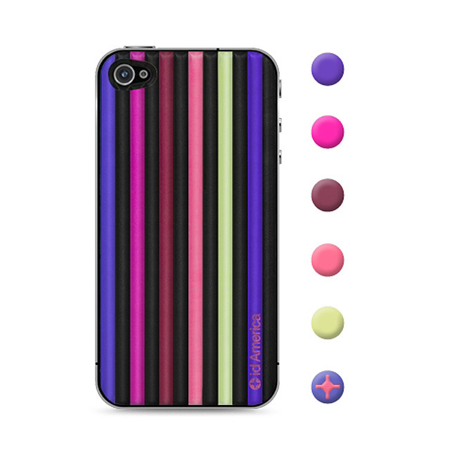 【iPhone4S/4 スキンシール】CUSHI STRIPES PURPLE