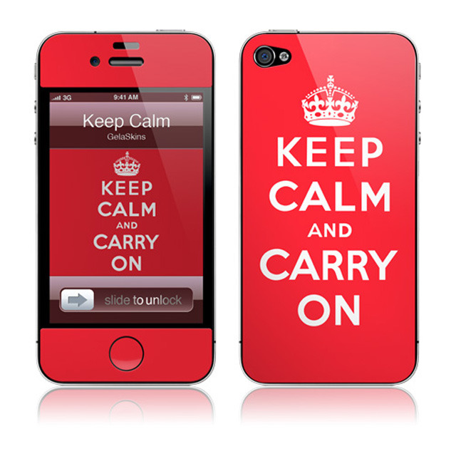 【iPhone4S/4 スキンシール】GELASKINS KEEP CALM