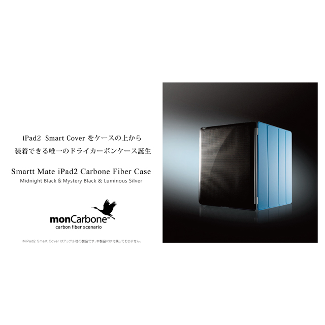 【iPad2 ケース】monCarbone リアルカーボンケース Mystery Black SM001MYサブ画像