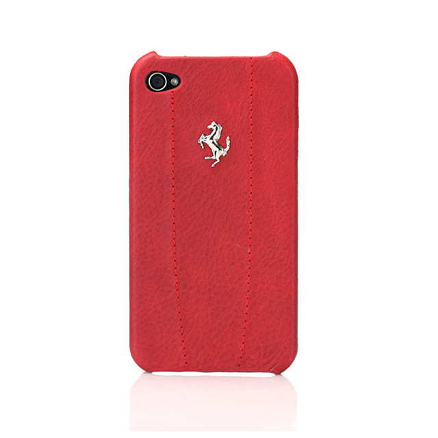 【iPhone4S/4 ケース】Ferrari GT Leather Modena Case for iPhone 4 レッド