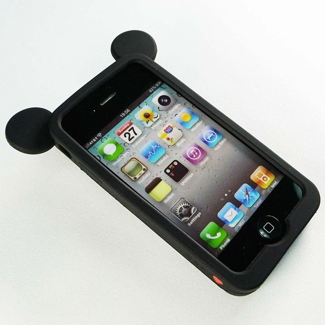 【iPhone4】iburg Full Protection Silicon Bear, Blackgoods_nameサブ画像