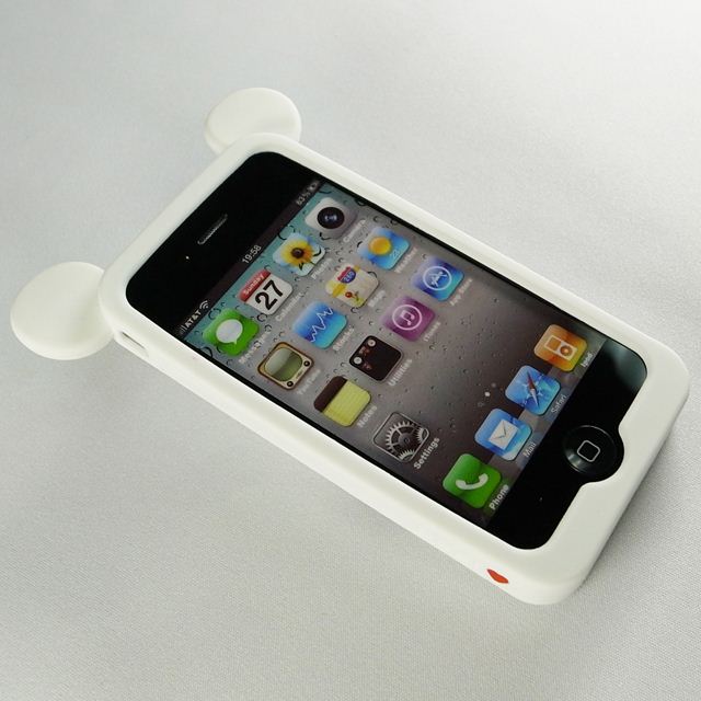 【iPhone4】iburg Full Protection Silicon Bear, Whitegoods_nameサブ画像