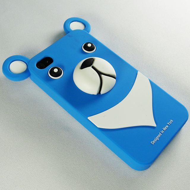 【iPhone4】iburg Full Protection Silicon Bear, Bluegoods_nameサブ画像