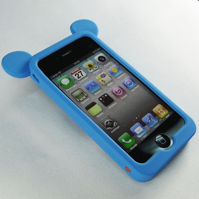 【iPhone4】iburg Full Protection Silicon Bear, Bluegoods_nameサブ画像