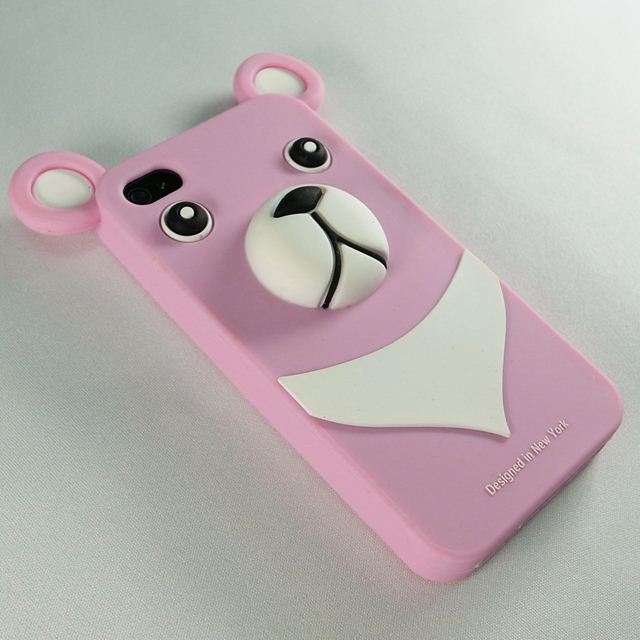 【iPhone4】iburg Full Protection Silicon Bear, Pinkgoods_nameサブ画像