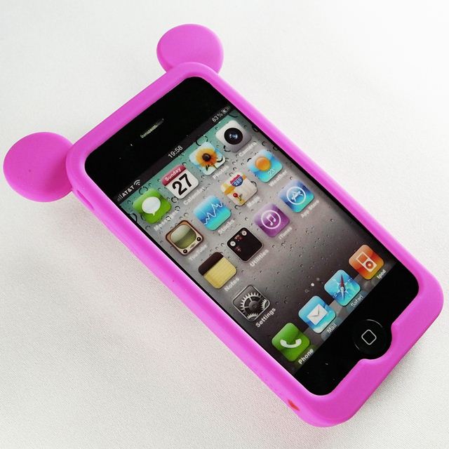 【iPhone4】iburg Full Protection Silicon Bear, Grape Purpleサブ画像