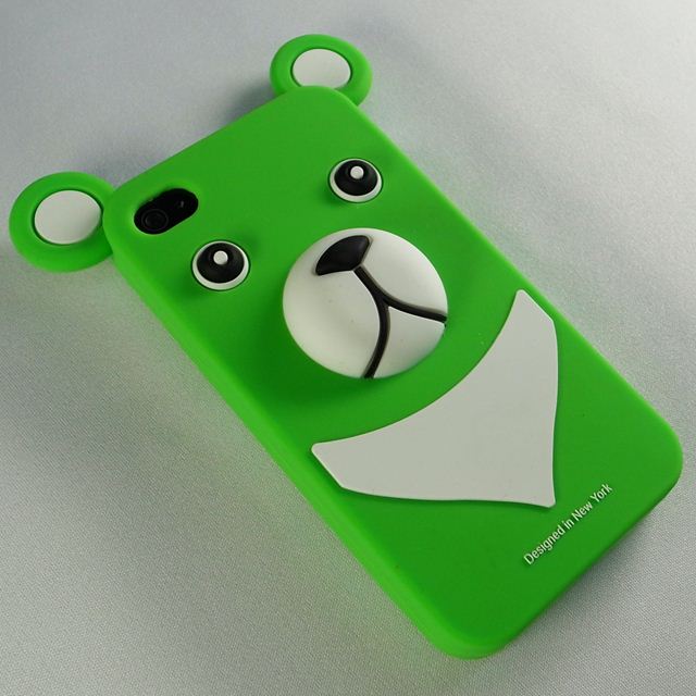 【iPhone4】iburg Full Protection Silicon Bear, Greengoods_nameサブ画像