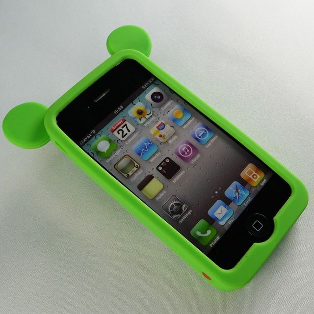 【iPhone4】iburg Full Protection Silicon Bear, Greengoods_nameサブ画像