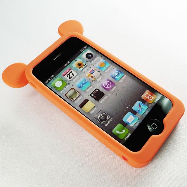 【iPhone4】iburg Full Protection Silicon Bear, Orangegoods_nameサブ画像