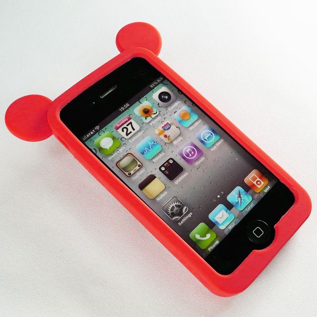 【iPhone4】iburg Full Protection Silicon Bear, Redgoods_nameサブ画像