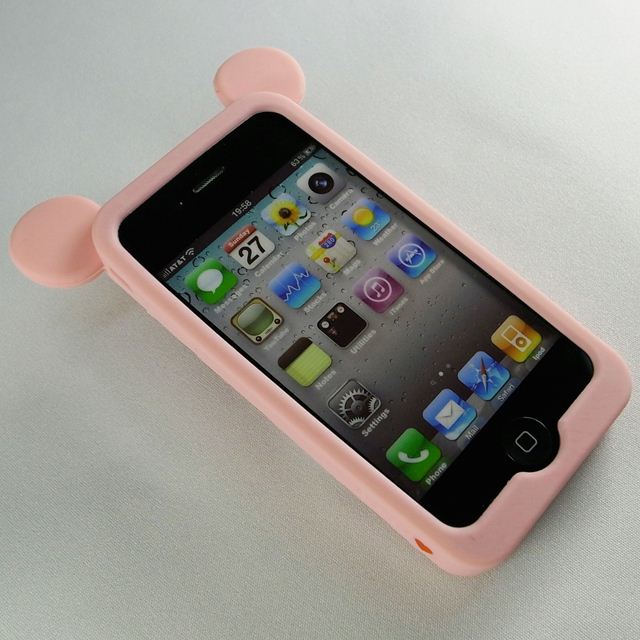 【iPhone4】iburg Full Protection Silicon Bear, Light Pinkgoods_nameサブ画像