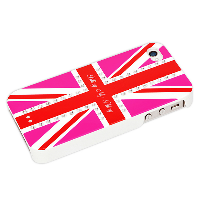 【iPhone4/4S ケース】Hot Pink Union Jack (Crystal)サブ画像