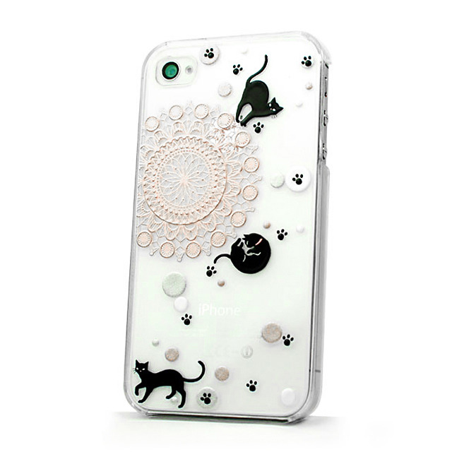 【iPhone4S/4 ケース】ChoB’t 蒔絵ケース iPhone4/4S用 黒ネコとレース