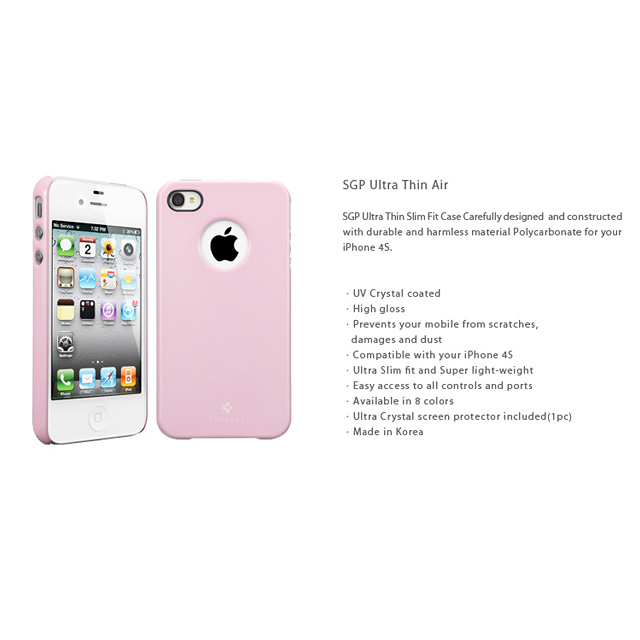 【iPhone4S/4 ケース】SGP Case Ultra Thin Air Pastel Series [Sherbet Pink]goods_nameサブ画像