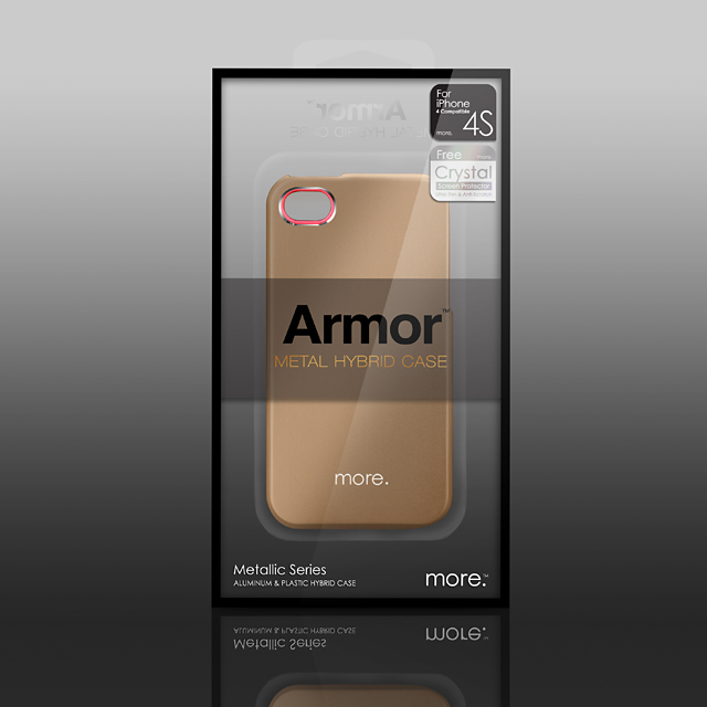 Armor Metal Hybrid Case for iPhone 4/4S Rose Gold Neon Pinkgoods_nameサブ画像