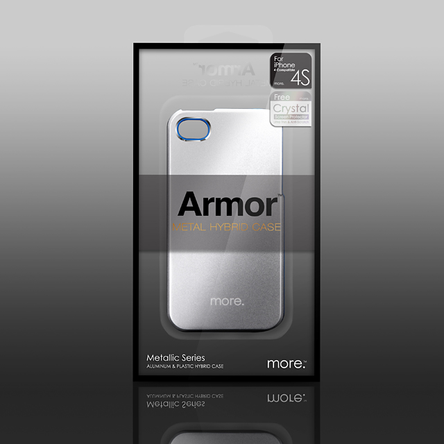 Armor Metal Hybrid Case for iPhone 4/4S Aluminium?Blueサブ画像