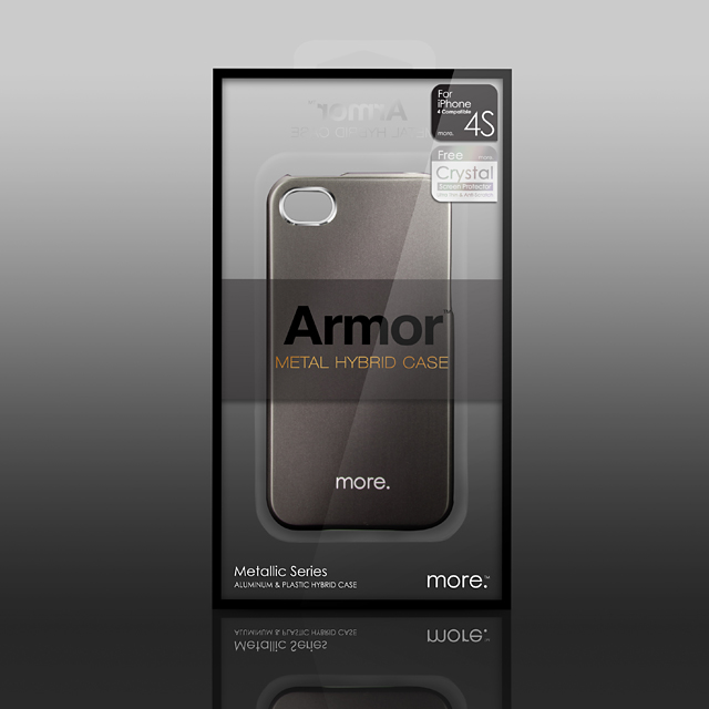 Armor Metal Hybrid Case for iPhone 4/4S Titanium?Whiteサブ画像