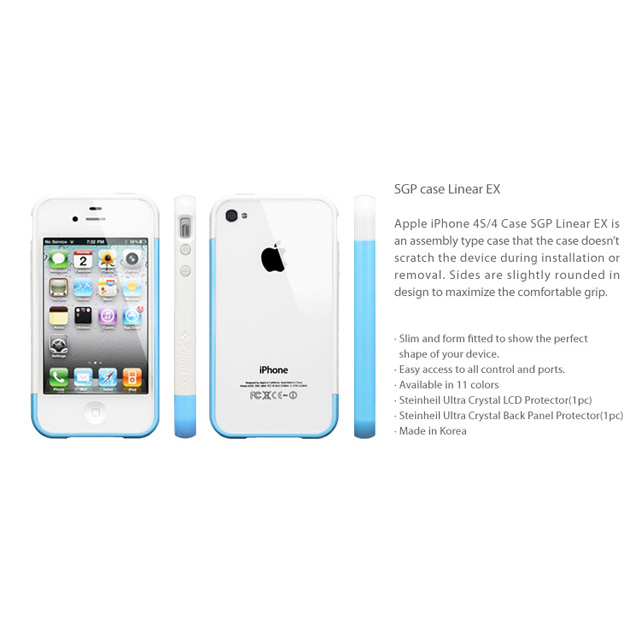 【iPhone4S/4 ケース】SGP Case Linear EX Meteor Series [Tender Blue]サブ画像