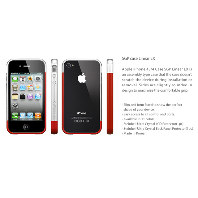 【iPhone4S/4 ケース】SGP Case Linear EX Meteor Series [Dante Red]サブ画像