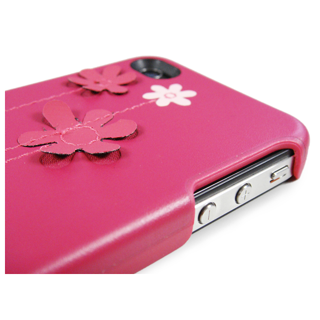 【iPhone4S/4 ケース】本革張りレザーハードケースSNAP ON Femme(ファム) series フラワーサブ画像