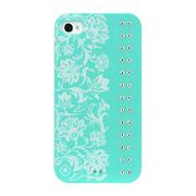 【iPhone4/4S ケース】Elegance (Turquoise Crystal)