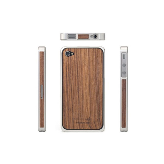 Alloy X Wood Bumper for iPhone 4/4S - Silver×Teakgoods_nameサブ画像