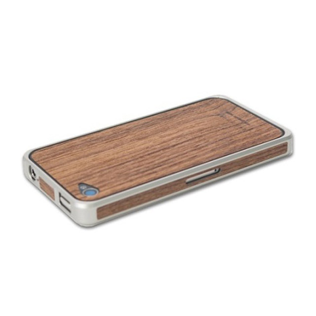 Alloy X Wood Bumper for iPhone 4/4S - Silver×Teakサブ画像