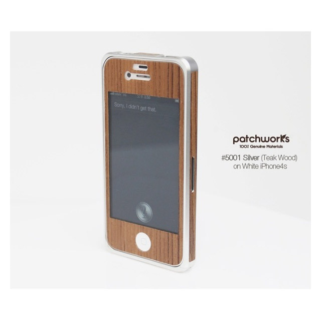 Alloy X Wood Bumper for iPhone 4/4S - Silver×Teakサブ画像