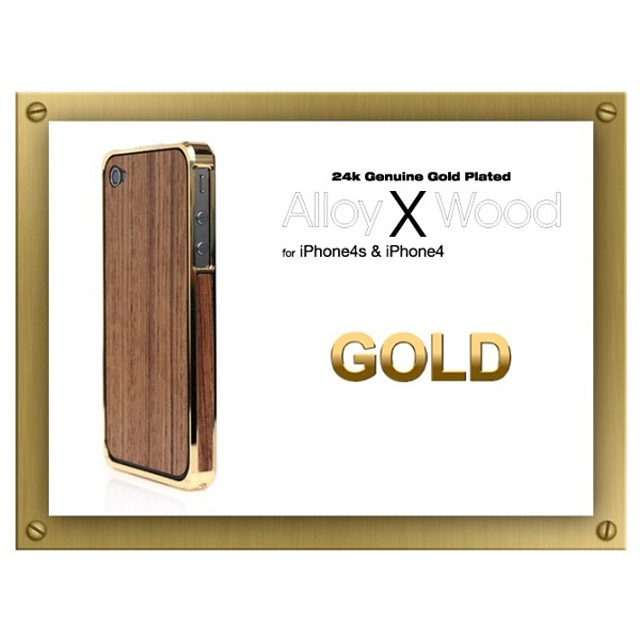 Alloy X Wood Bumper for iPhone 4/4S - 24K×Teakgoods_nameサブ画像