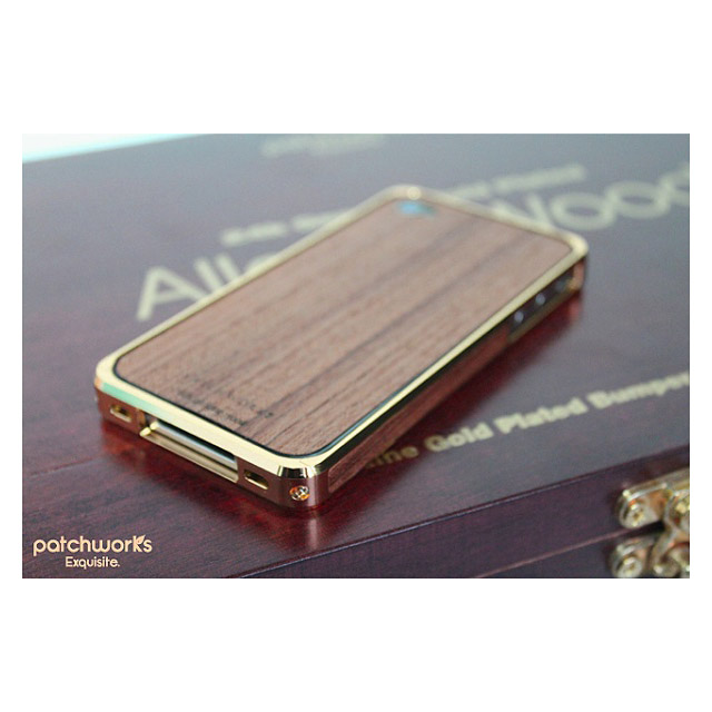 Alloy X Wood Bumper for iPhone 4/4S - 24K×Teakgoods_nameサブ画像