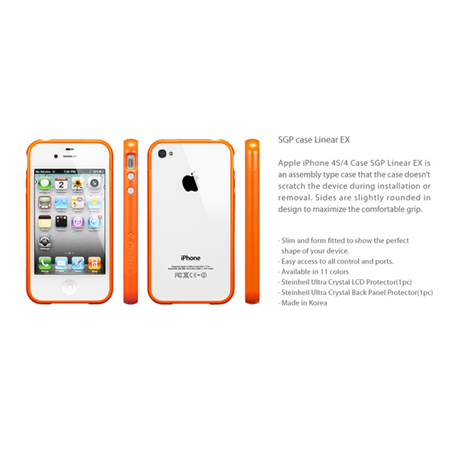 【iPhone4S/4 ケース】SGP Case Linear EX Color Series [Solaris Orange]goods_nameサブ画像