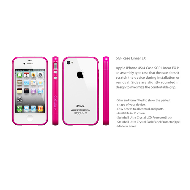 【iPhone4S/4 ケース】SGP Case Linear EX Color Series [Hot Pink]goods_nameサブ画像