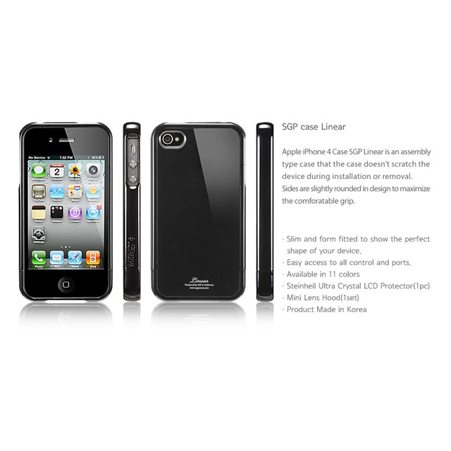 【iPhone4S/4 ケース】SGP Case Linear Color Series [Soul Black]サブ画像