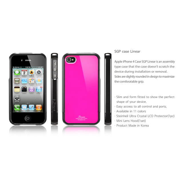 【iPhone4S/4 ケース】SGP Case Linear Color Series [Fantasia Hot Pink]サブ画像