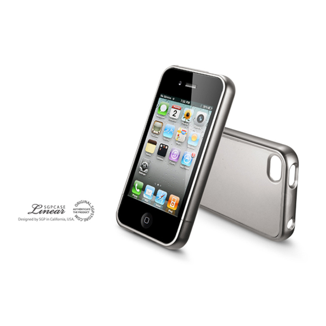 【iPhone4S/4 ケース】SGP Case Linear Color Series [Gun Metal]サブ画像