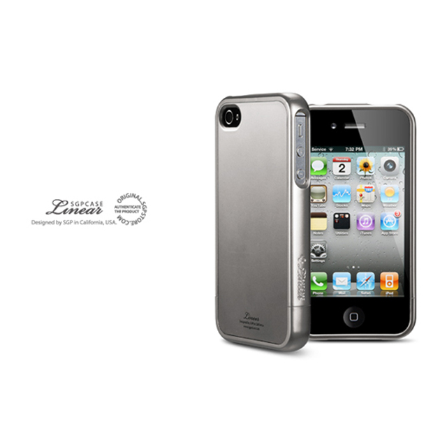 【iPhone4S/4 ケース】SGP Case Linear Color Series [Gun Metal]サブ画像