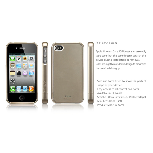 【iPhone4S/4 ケース】SGP Case Linear Color Series [Champagne Gold]サブ画像