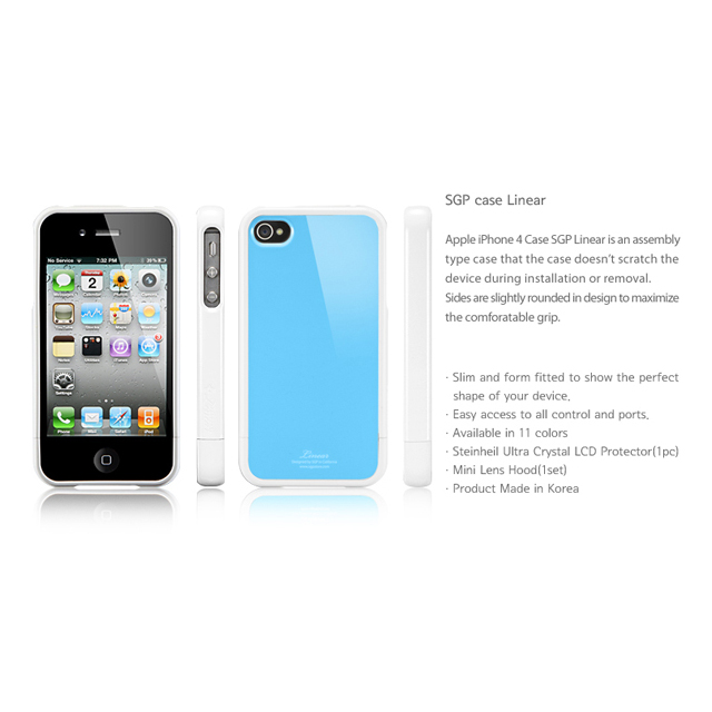 【iPhone4S/4 ケース】SGP Case Linear Color Series [Tender Blue]サブ画像