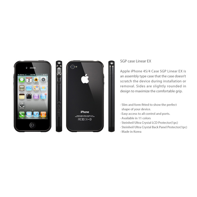 【iPhone4S/4 ケース】SGP Case Linear EX Color Series [Soul Black]goods_nameサブ画像