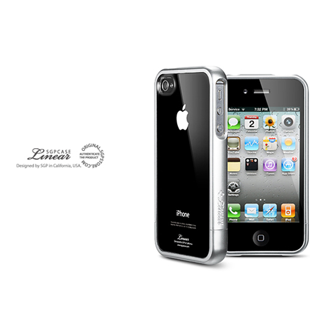 【iPhone4S/4 ケース】SGP Case Linear Crystal Series [Satin Silver]サブ画像