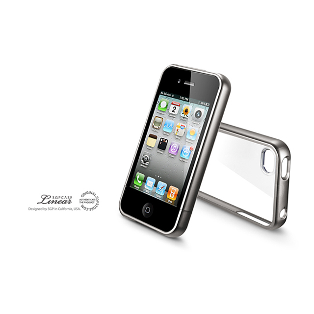 【iPhone4S/4 ケース】SGP Case Linear Crystal Series [Gun Metal]サブ画像