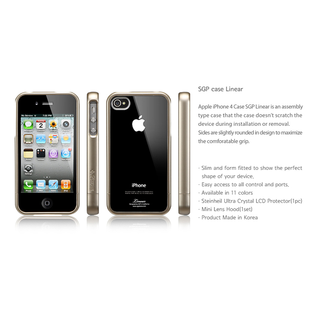 【iPhone4S/4 ケース】SGP Case Linear Crystal Series [Champagne Gold]goods_nameサブ画像