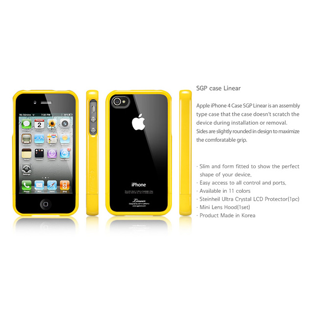 【iPhone4S/4 ケース】SGP Case Linear Crystal Series [Reventon Yellow]goods_nameサブ画像